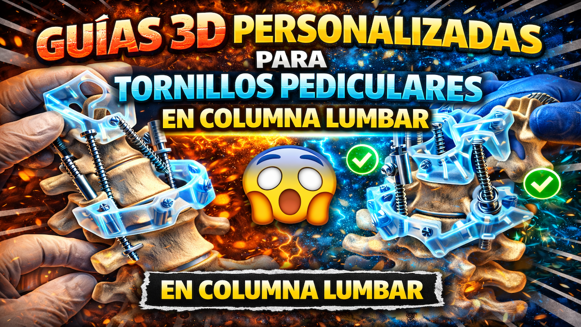 Guías 3D personalizadas para tornillos pediculares en columna lumbar